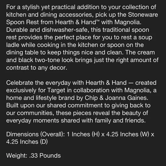 Hearth & Hand Spoon Rest NWT - Picture 8 of 8